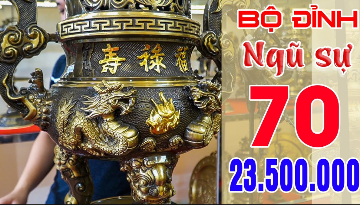 Giá Cả Bộ đỉnh đồng ngũ sự cao 70 cm